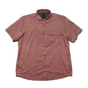 Wrangler ATG Mens Size XL Pink Outdoor Regular Fit Short Sleeve Classic Shirt
